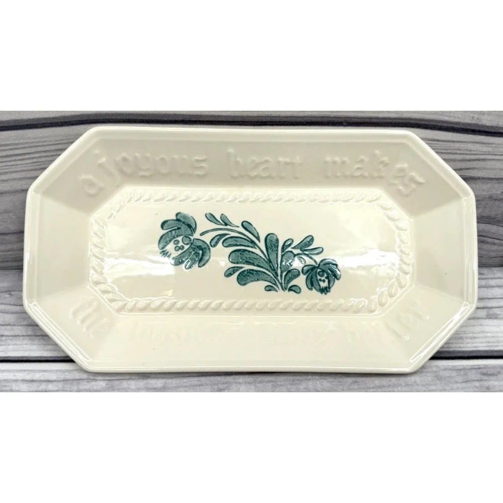 VINTAGE‎ PFALTZGRAFF YORKTOWNE GREEN BREAD PLATTER - 12.25